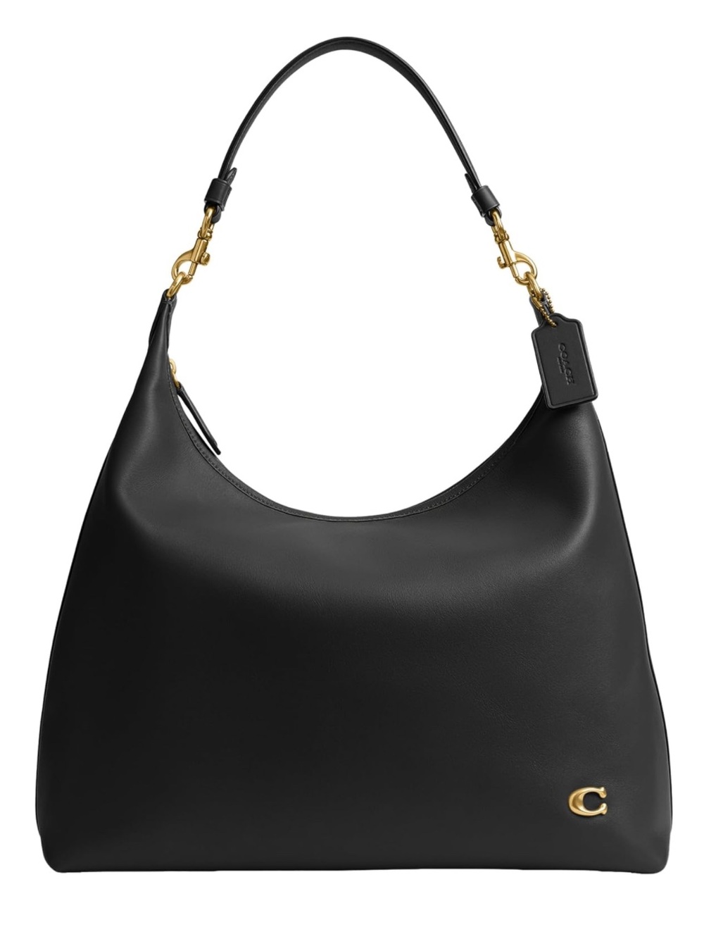 Coach Black Leather Juliet 38 Shoulder Bag with Gold - New